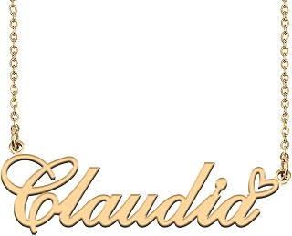 HUAN XUN Custom Name Necklaces Personalized Necklace with Name 18k Gold Plated Heart Stainless Steel Customized Jewelry Gifts for Women Mother Day Christmas Birthday
