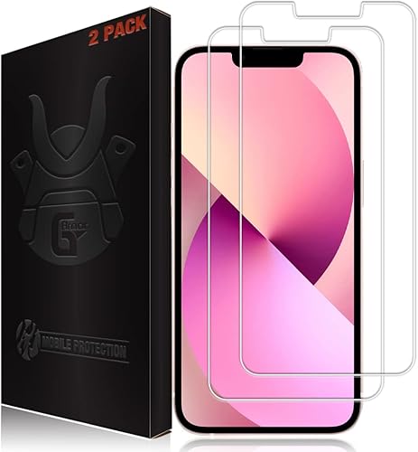 G-Armor Paquete de 2 protectores de pantalla para iPhone 13 y iPhone 13 Pro protector de pantalla de vidrio templado compatible con funda de