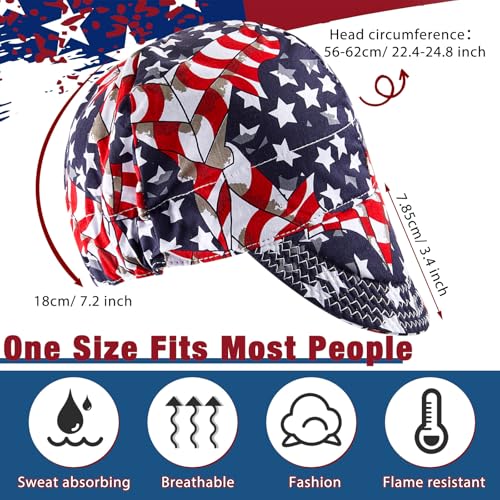 Image of Hercicy 4 Pcs Welding Cap Flame Resistant Cotton Welding Hat for Men Women's Welders Caps Fit Most Helmet Sweat Absorption Mesh Hat for Welder Electrician Gas Station (Stylish)