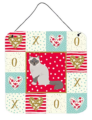 Caroline's Treasures CK5742DS66 Birman Cat Love Wall or Door Hanging Prints Aluminum Metal Sign Kitchen Wall Bar Bathroom Plaque Home Decor, 6x6, Multicolor