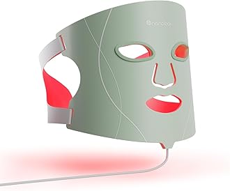 – LED Light Therapy Face Mask, 7 Targeted Light Modes, Portable Red Light Mask with NIR LEDs, Skin-Friendly Silicone & Eye Protect, 5-10 Mins Quick Treatment, Infrared Rechargeable