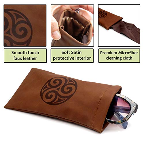 Image of Soft Sunglasses case | Large Glasses Case Holder - Eyeglass Pouch Squeeze Top | Glasses pouch Lightweight Extra Layers