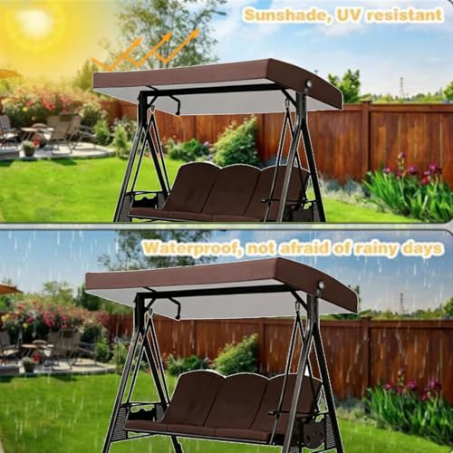 Auvent de rechange pour balancelle abîmée bâche imperméable café - 4