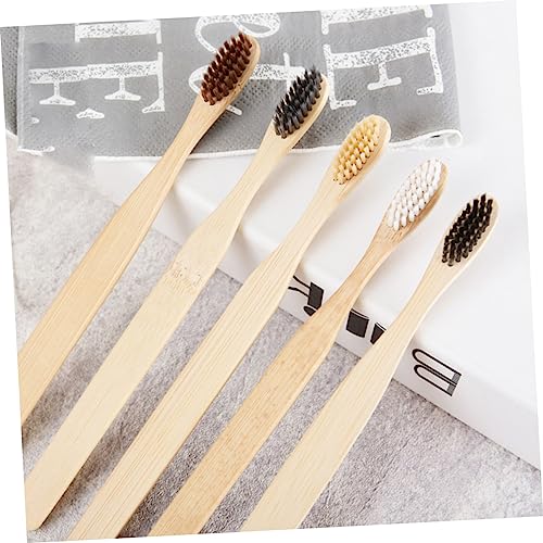 FOMIYES 20 Stück Zahnbürsten Aus Nachhaltigem Holz Für Erwachsene Mit Faserborsten Umweltfreundlich Und Biologisch Abbaubar Quadratisches Ende Für Gründliche Mundhygiene – Bild 4