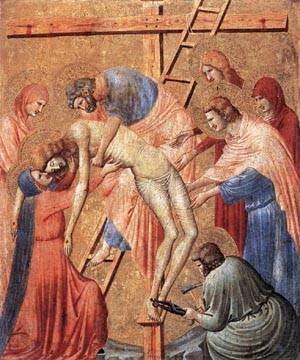 Peinture à l'huile Deposition from The Cross de Pietro da Rimini toile 1330s