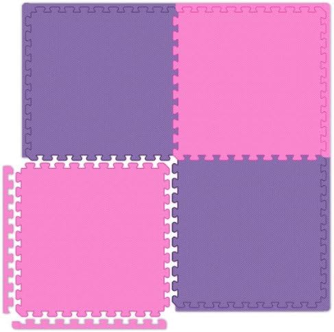 10' x 10' (25 Pieces) Pink/Purple Economy Reversible SoftFloors Interlocking Comfortable EVA Foam Rubber