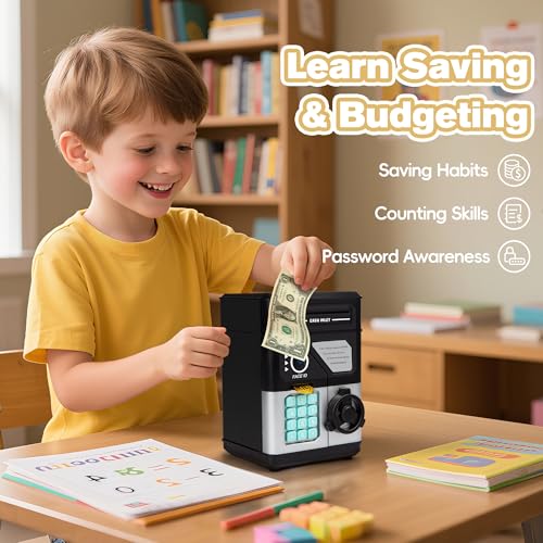 Boys Piggy Bank, Electronic ATM Money Box with Password Lock by GONINO - Used condition - Image 5