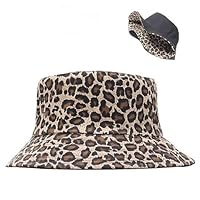Zhenghebuy Sombrero de Pesca con Estampado de Leopardo,Gorro de Pescador,Sombrero de Pescador Reversible,Sombrero de Pescador para Hombres y Mujeres