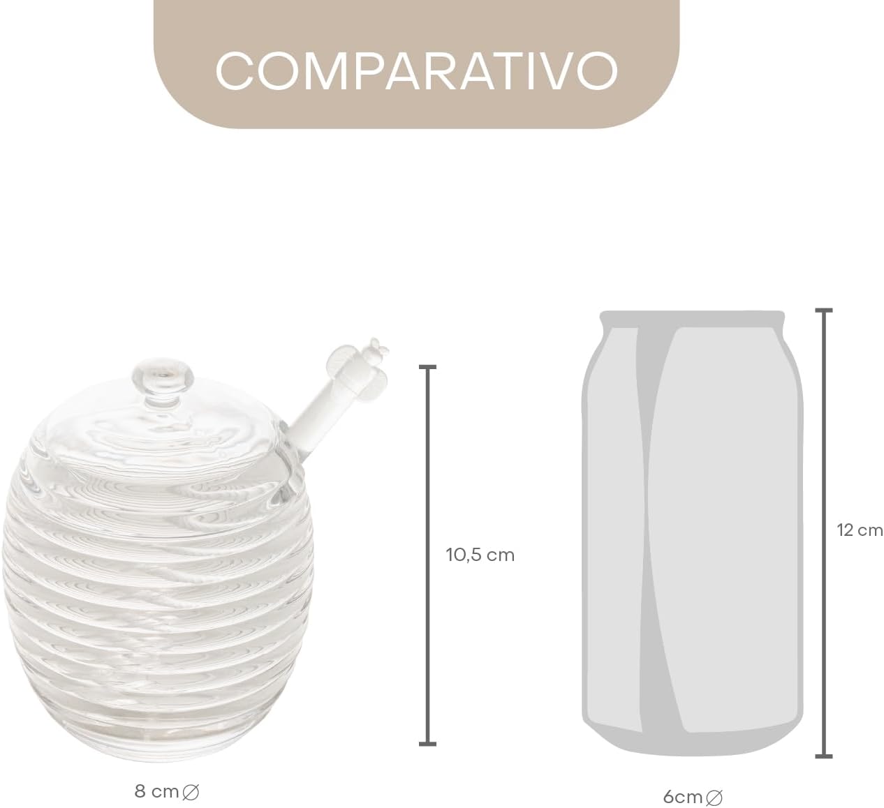 LYOR - Meleira de Cristal C/Pegador e Tampa Colmeia 210ml