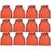BlueDot Trading Youth Sports Pinnie Scrimmage Training Vest, Orange, 12 Pack