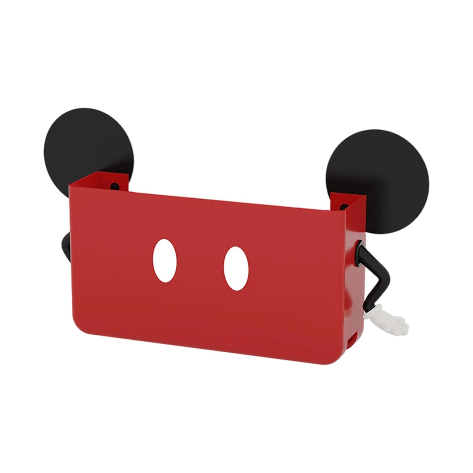 WiFi Router Storage Box Bracket Router Rack for Living Room Bedroom Tabletop Red with Ears