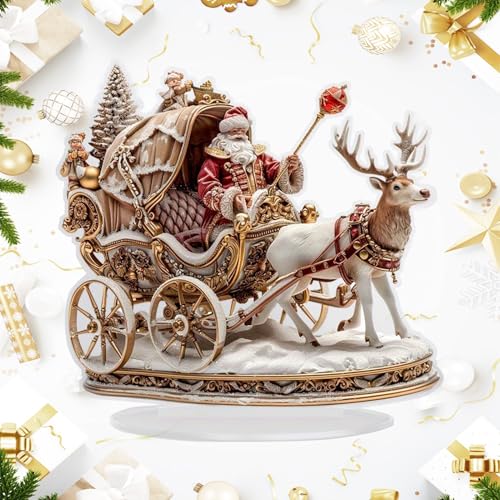 Weihnachtsdekoration für den Garten 20 Zhadyu Desktop Christmas Decor, Flache Acryl Weihnachtsmann Und...