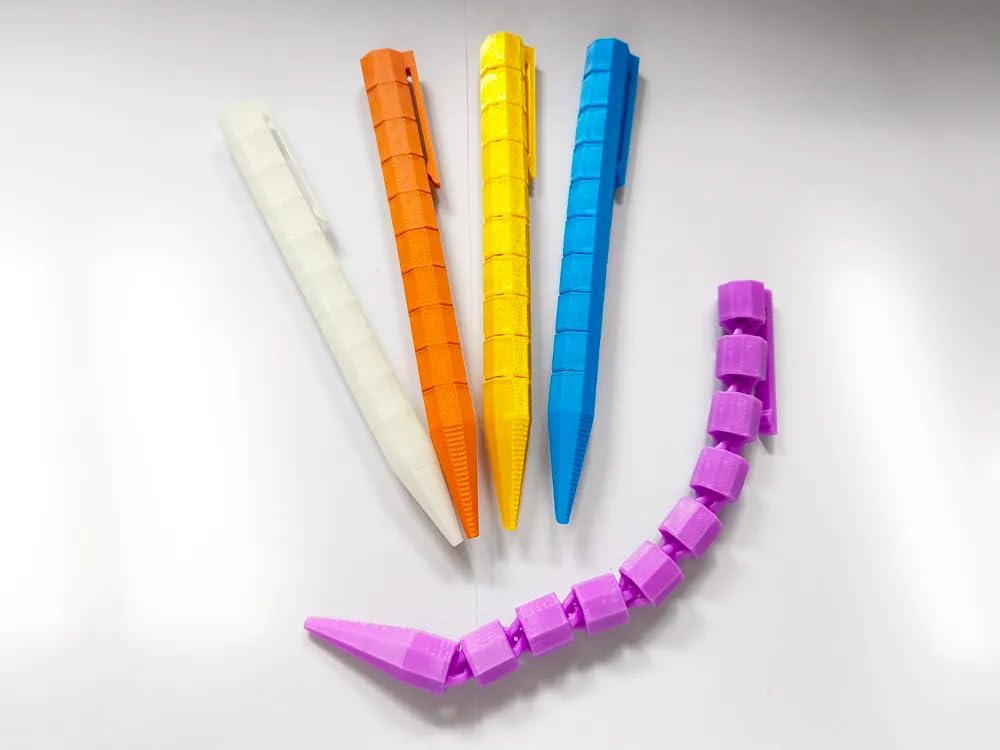 3D Printed Fidget Pen Whip, Articulated Jointed Pen Toy, Stress Relief Sensory Fidget Gadget for Adults, Desk Fidget Toy & Unique Office Accessory