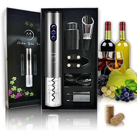 Elektrischer Flaschenöffner Set Professioneller Korkenzieher aus Edelstahl Cover
