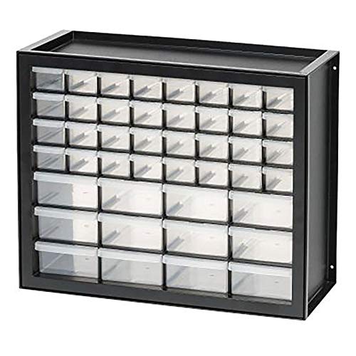 Image of IRIS USA Screw Tool Organizer Small Parts Cabinet, 44-Drawer, Electronics Hardware Nuts and Bolts Plastic Storage Drawers Garage Storage, Stackable Bead Craft Organizer Building Bricks Sorter, Black
