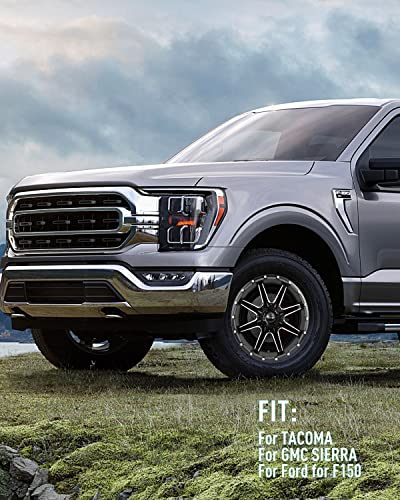 Findauto 20 Inch Wheel Rim Compatible For Tacoma For Gmc Sierra For Ford For F150,20X9(0Mm Offset),Pcd:6-135/139.7,Hub:106.2,Matte Black And Milling- 4Pc #TOP6