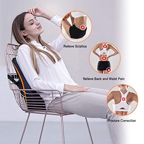 Inflatable Lumbar Support Pillow Memory Foam Car Lumbar Pillow with Ajustable Ergonomic Back Pain Relief Cushion Orthopedic Backrest for Car Seat, Office Chair, Wheelchair - Thumbnail 7