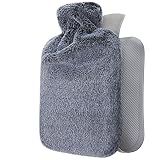 Qomfor Hot Water Bottle with Soft Cover - 1.8L Large - Hot Water Bag for Pain Relief, Neck and Shoul