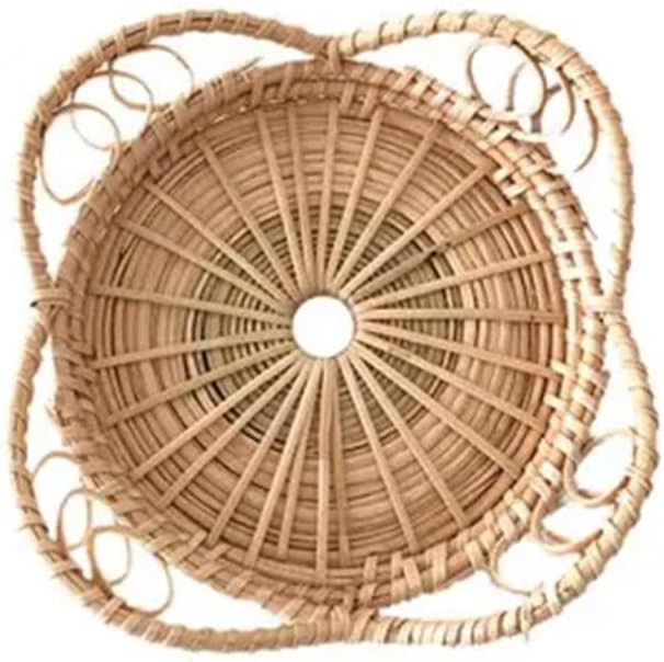 Tray Petal Shape Food Fruit Bread Breakfast Hand-Woven Tea Desserts