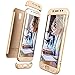 Produktbild XCYYOO für Samsung Galaxy J5 2017 Hülle Hardcase 3 in 1 Ultra Dünn 360 Full Body Schutz Schutzhülle Anti-Kratzer Elegant Matte Stoßfest Hart PC Skin Rückdeckel Glatte Rückseite Handyhülle -Gold