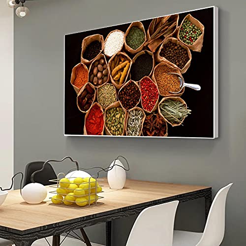 Cuisine épices nourriture peinture toile pour une ambiance chaleureuse