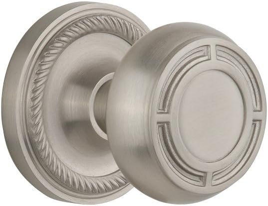 Nostalgic Warehouse Rope Rosette with Mission Knob, Passage - 2.75", Oil-Rubbed Bronze