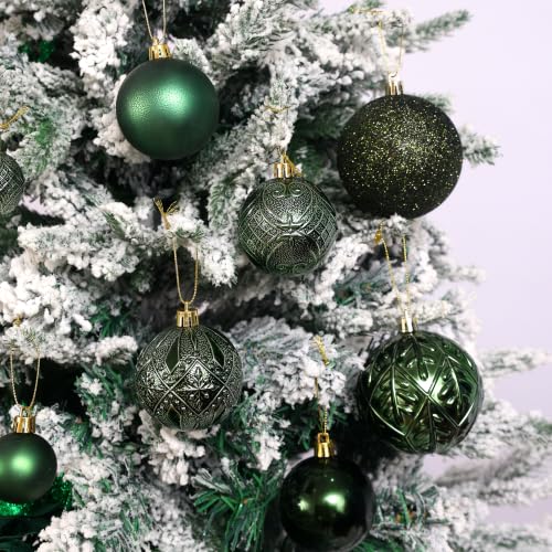 SZVRL Christmas Balls Ornaments -36pcs Shatterproof Christmas Tree Decorations with Hanging Loops for Xmas Tree, Holiday Party, Wedding & Indoor Home Decor,6 Styles in 3 Sizes (Army Green) - image 6