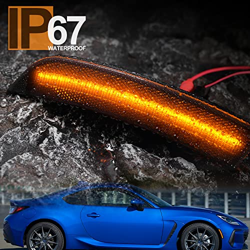 Nslumo Led Side Marker Lights Replacement For 2022 2023 Su'baru Brz Zd8 2022-Up To'yota Gr86 Zn8 Jdm Style Amber Led Front Bumper Side Marker Reflector Signal Light Kit Lh Rh Smoked Lens Sidemarkers #TOP4