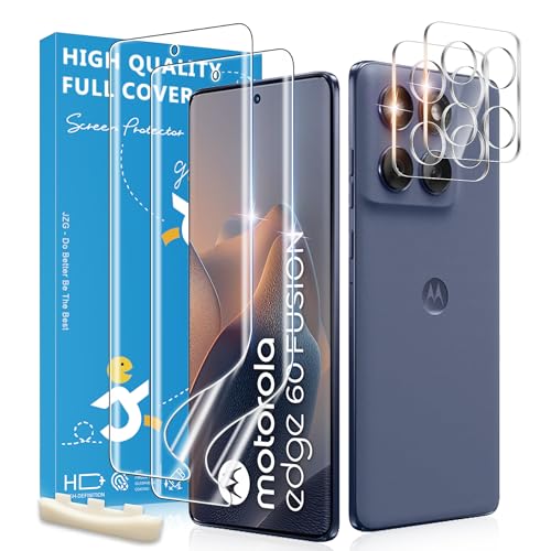 2+2 Stück Schutzfolie für Motorola Edge 60 Fusion [Nicht-Glas] + Kamera Schutzfolie, Fingerabdruck-ID Unterstützen, Spuren Reduzierbar, Kratzfest, HD, Kompatibel mit Edge 60 Fusion Screen Protector