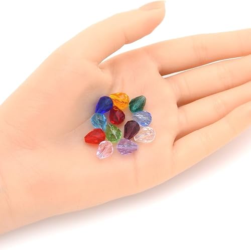 Miniatura 5 de 24 cuentas de cristal sueltas de lágrima facetada de Adabele austriaco de 0.394 pulgadas, color rojo siam, compatibles con 5500 cristales de