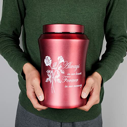 Image of Customized Large Cremation Urns for Human Ashes, for Adult Female | Full Size 220 lbs Capacity, Stainless Steel, Laser Engraving Name, For Adult Female, Sealing Well & Durable, Sympathy Gift
