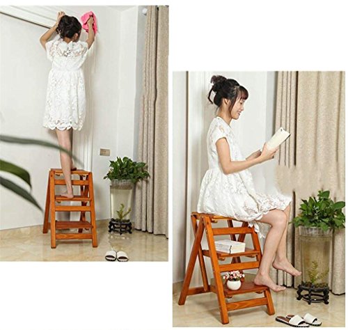 Taburete de escalada multifuncional y silla de escalera plegable de madera 4