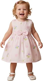 A.T.U.N. (ALL THINGS UBER NICE) Baby Girls Cotton Rich Embroidered Dress | Elegant Design with Soft Breathable Comfort Par... Price In India