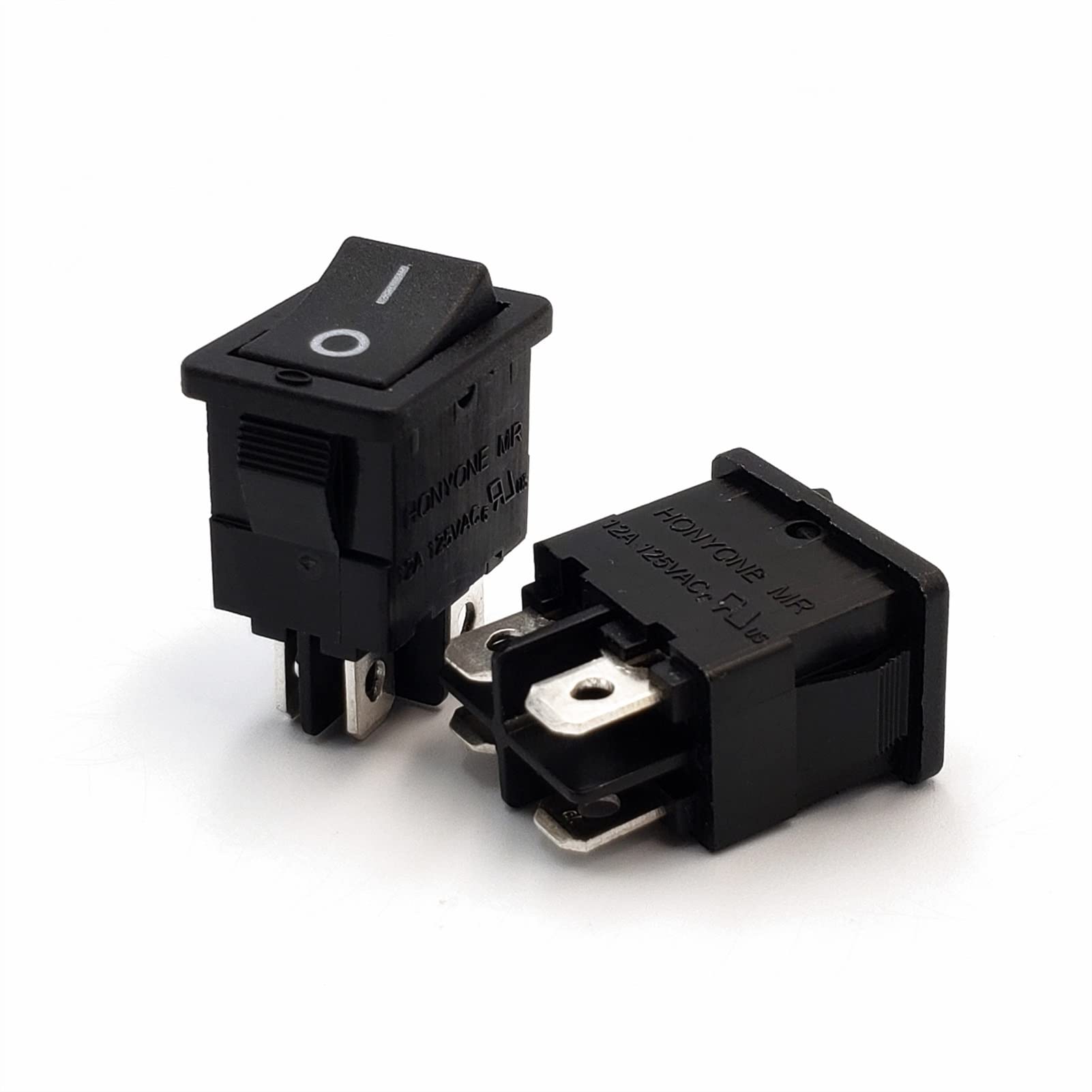 Interrupteur à Bascule 4Pin Marche-Arrêt DPST 10A 250VAC Mini Bouton Rectangulaire Noir