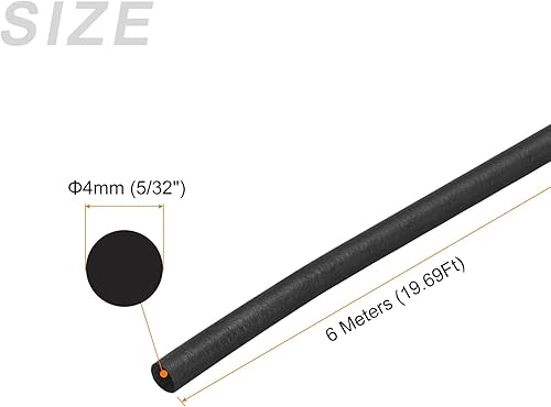 Miniatura 2 de METALLIXITY Tira de sellado de goma de espuma (0.157 in de diámetro x 19.7 ft de largo), 1 unidad, tira redonda de goma EPDM para reparación de