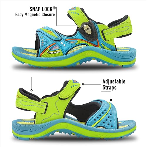 Image of Gold Pigeon Shoes Easy SNAP LOCK Outdoor Water Kids Toddler Sandals for Girls & Boys. Everyday, Vocation, Pool, Summer, Beach Essentials.