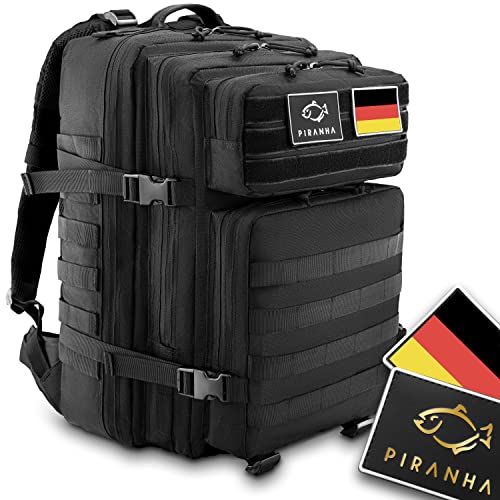 PIRANHA Outdoor Reise Rucksack 45L I Taktischer Backpack für Herren, Damen I US Cooper I...