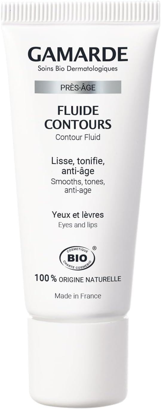 Gamarde Eye and Lip Contour Fluid - Eye Cream Anti Aging with Organic Hazelnut Oil - Contains Anti-Aging Wheat Oil and Ylang Ylang - 0.7 oz