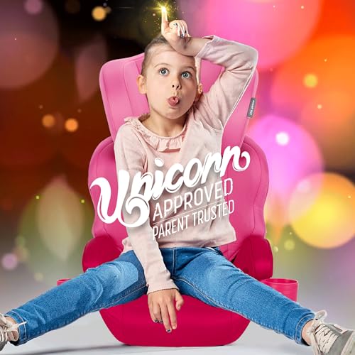 Image of Diono Everett NXT High Back Booster Car Seat with Rigid Latch, Lightweight Slim Fit Design, 8 Years 1 Booster Seat, Pink Cotton Candy