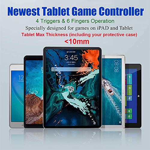 Mobile Game Controller for iPad/Tablets Hand Grip for PUBG/Knives Out//Fortnite/Call of Duty, Mobile Gaming Triggers for iPad/Andriod Tablets w/ 6pcs Finger Sleeves and PUBG Key Ring 8 51eLQwJVJzL
