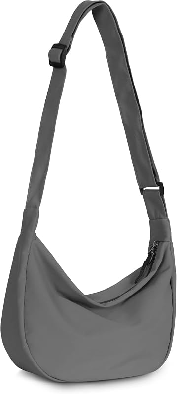 Crossbody Crescent Bag for Women Men, Crescent Bag with Adjustable Strap. | Crescent Bag with 2 Zippers Lightweight & 2 Inner Pockets & 1 Inner Zipper Pocket.