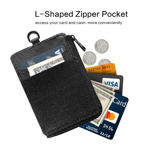 Image of FORZEN Slim Minimalist Vertical Card Holder Wallet, Pocket Credit Card Holder, Elastic Card Holder Wallets for Men & Women (Black 0)