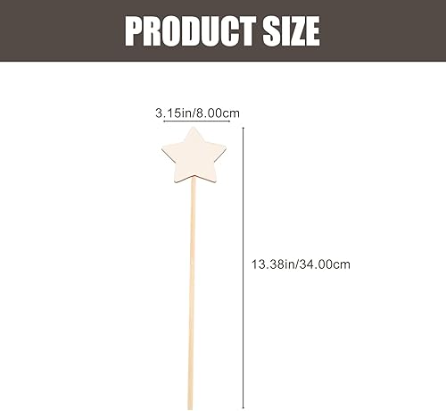 Miniatura 9 de STOBOK Palo de varita de hadas de princesa 8 piezas de madera sin terminar manualidades varita mágica estrella para niñas demostración de arte