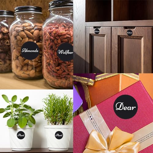 CRASPIRE 360Pcs Chalkboard Labels Round Blackboard Labels Stickers PVC Waterproof Reusable Erasable Blank Stickers Peel and Stick for Pantry Jar Canisters Office Home Kitchen - Image 4