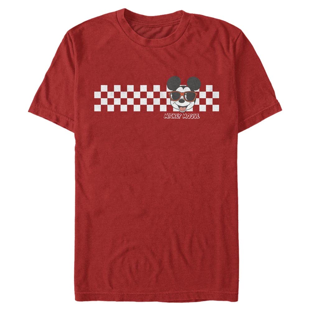 Disney Mickey Checkers Organic Short Sleeve T-Shirt, Red, S