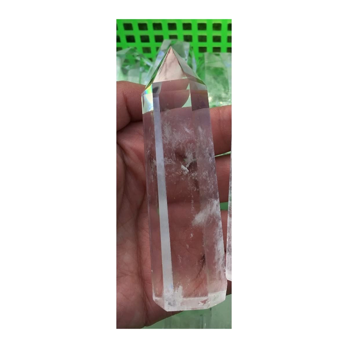 Piedras de cristal de cuarzo transparente en varita de columna para decoración Feng Shui