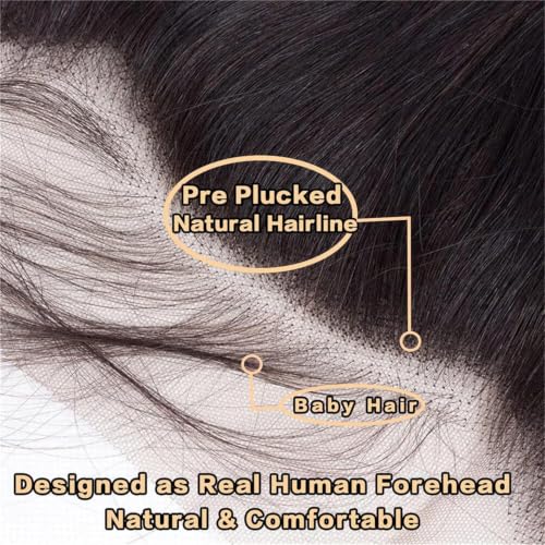 Image of Body Wave 13x4 Ear to Ear Lace Frontal Closure 22 Inch 100% Unprocessed Brazilian Virgin Human Hair Lace Frontal Closure Bleached Knots 180% Density Pre Plucked With Baby Hair Natural Color