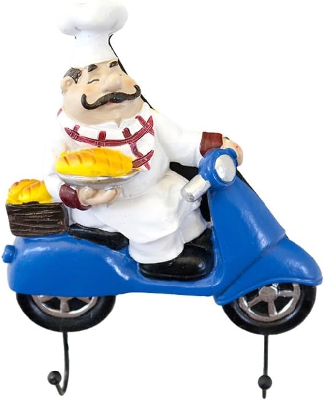 Akizuki Boeki French Chef Twin Hook, Blue, W 5.3 x D 1.4 x H 6.9 inches (13.5 x 3.5 x 17.5 cm) KSTH056-2B