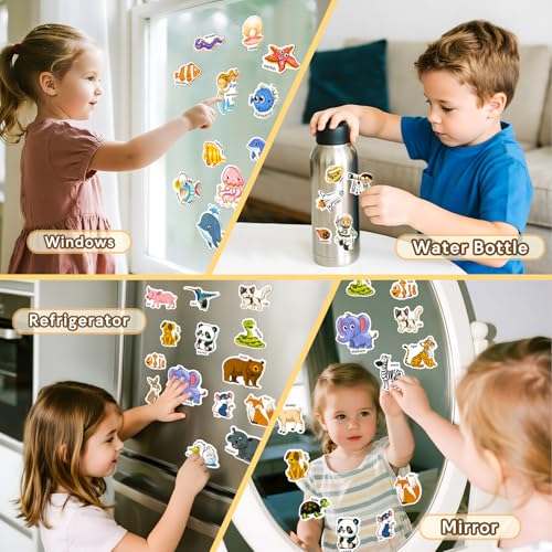 Image of Reusable Sticker Books for Toddlers 1-3, Puffy Stickers Book for Kids Ages 2-4, Toddler Travel Toys for Birthday Christmas - Animal, Marine, Dinosaur, Traffic, Space, Organ (6 Set)