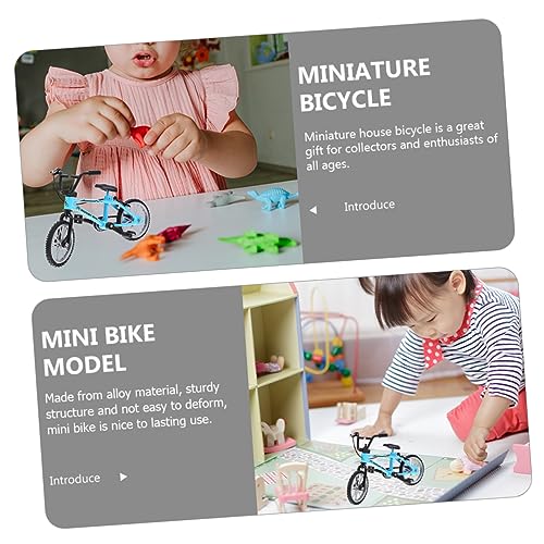 Amosfun 2st Fahrrad Büro Dekoration Mini-Bike-Modell Simuliertes Fingerfahrräder Bürodeko Puppenzubehör Miniatur-möbellandschaft Modelle Essen Spielen Legierung Spielzeug – Bild 5